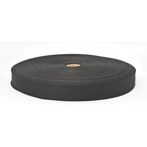 25mm POLYESTER TWILL TAPE 4109 BLACK