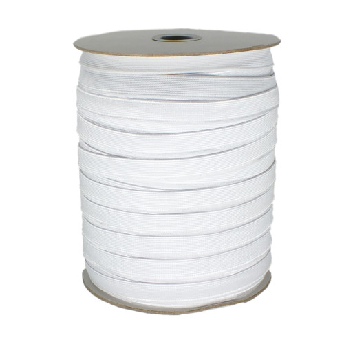 13mm ELASTIC WHITE - ROLL of 100M